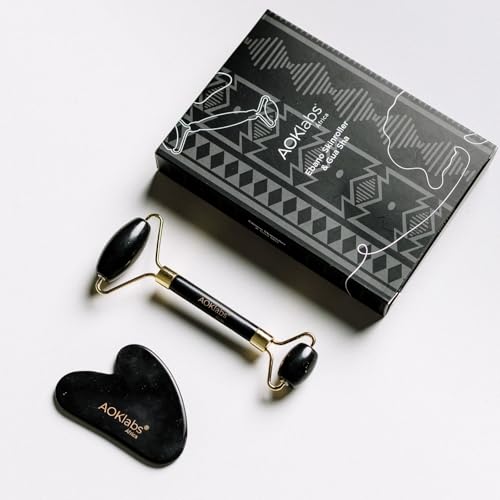 AOKlabs - Ebano Skin Roller | Gua Sha de Jade 100% Natural | RODILLO FACIAL | Lifting Natural, Drenante y Desinflamatorio | Masajeador facial de Bolsas, Ojeras y Líneas de Expresión | KIT FACIAL - imagen 9