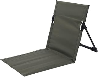 Silla de camping portátil, diseño ergonómico, para picnic al aire libre, playa, color marrón (verde militar)