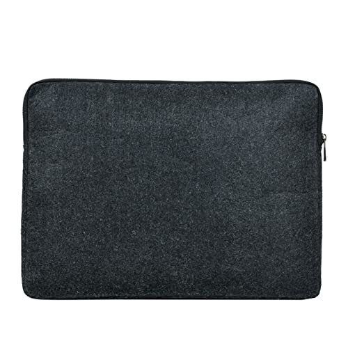 Image of OON Laptop Sleeve Stylish Black & Dark Grey Printed Felt for 15 Inch Device
