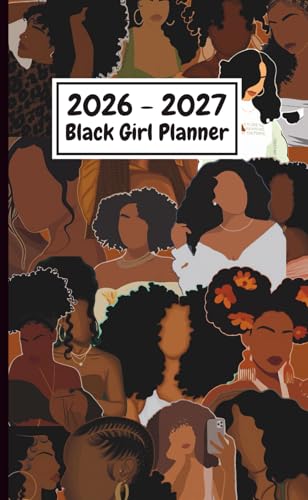 2026-2027 Black Girl Pocket Planner: Schedule Organizer For Purse Small Size 2-Year From January 2026 To December 2027 | Gifts for Black Women