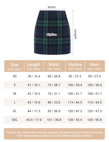 Kinghua Green Plaid Skirt Christmas Dresses For Women 2024 Winter Clothes Outfits Wool Tartan Tweed Mini Skirt thumb #5
