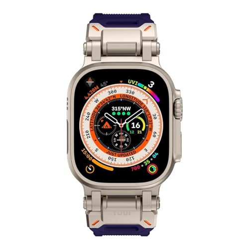 Image of YODI Armor Designed Strap Band Compatible with Apple Watch Ultra 2 Replacement Armour Band With Durable Metal Connector for iWatch Ultra Series 9 /8 /7 /6 /5 /4 /3 /2 /1 SE, 49 /45 /44 /42mm (PURPLE)