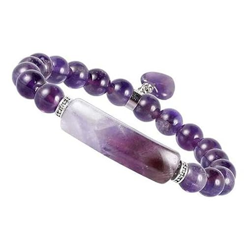CHEWUWLT Pulsera Chakras Mujer, Pulseras De Cristal De Piedras Preciosas Naturales, Pulseras De Yoga Reiki Rectangulares De Moda, Con Colgantes De Amor, Pulseras De Piedras Preciosas Energéticas,