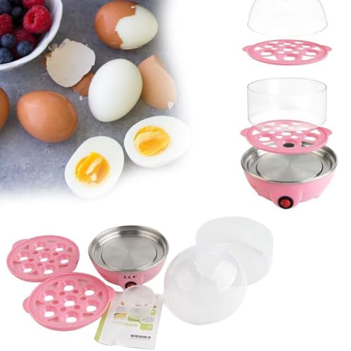 Image of Double Layer Electric Egg Boiler 14 Egg Cooker With Automatic Off Multi Function Egg Steamer Poacher And Milk Boiler Fast Boiling Egg Maker With Stainless Steel Heating Plate..
