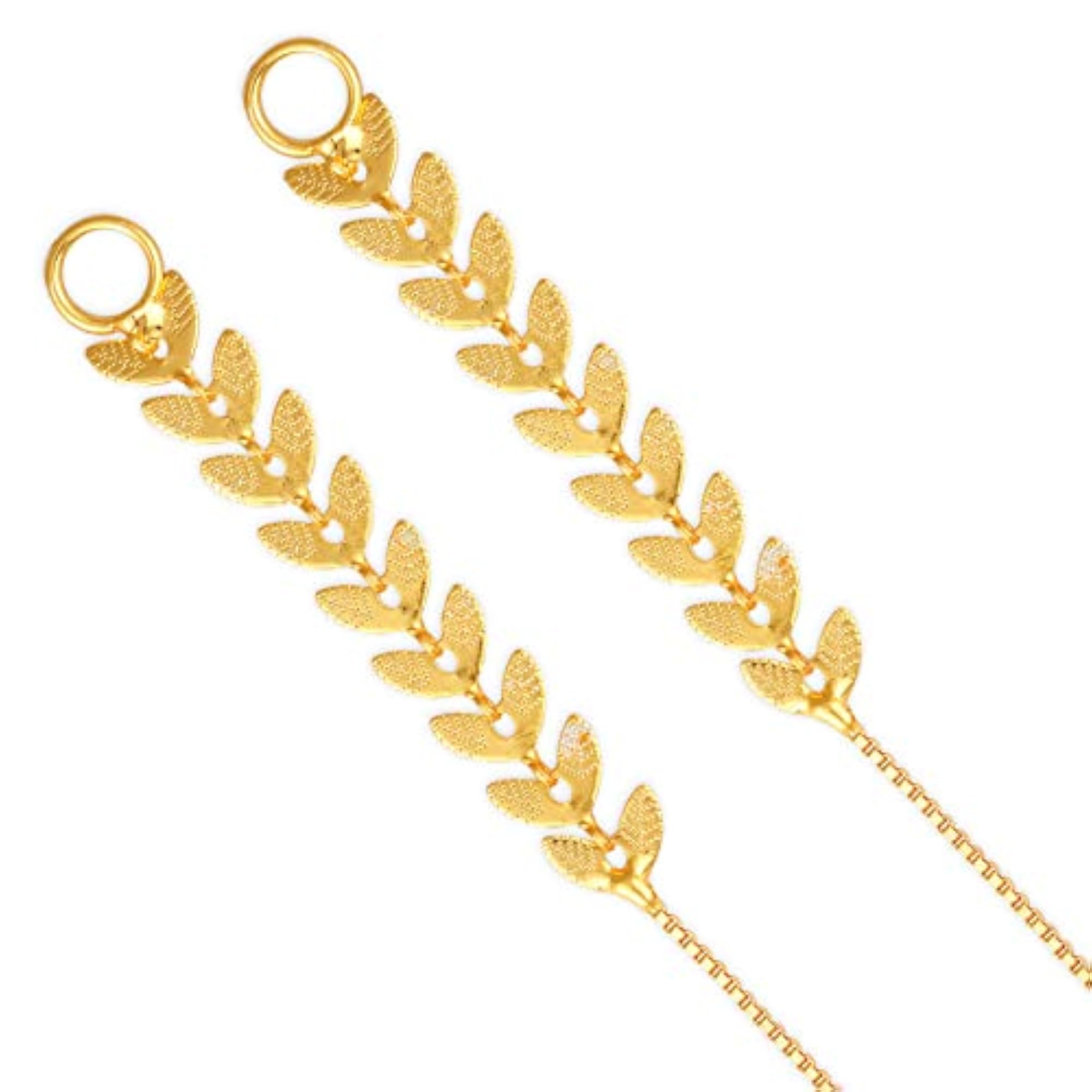 Women's 1gram Gold Plated Kanchain Ear Cuff Combo, Alloy
