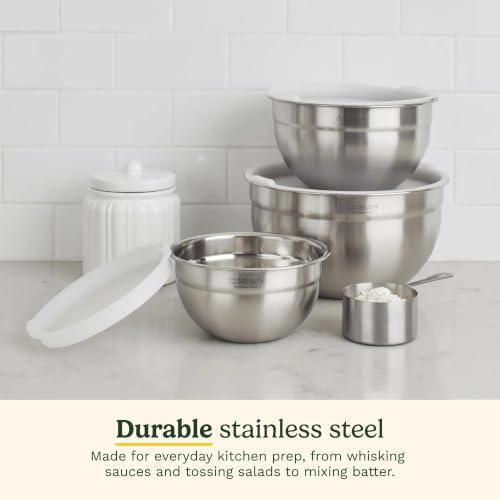 Cuisinart 3-Piece Stainless Steel Mixing Bowl Set with Lids, CTG-00-SMB - Image 2