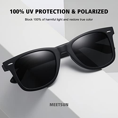 MEETSUN Retro Polarized Sunglasses for Women Men Classic Mirror Lens Driving Trendy Sun Glasses UV Protection (3 Pack) - Image 4
