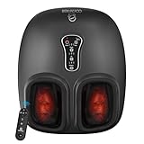 COMFIER Shiatsu Foot Massager with Heat, Kneading Rolling,Vibration, Compression,Remote Control,Foot Massage for Neuropathy,Plantar Fasciitis,Size 13“