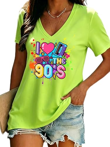 YHHR 90s �V���c �����p ���g�� 90�N�� �l�I���p�[�e�B�[ �ߑ� I Love The 90s �O���t�B�b�N T�V���c V�l�b�N �l�I�� ���B���e�[�W �g�b�v�X, �l�I���O���[��, X-Large