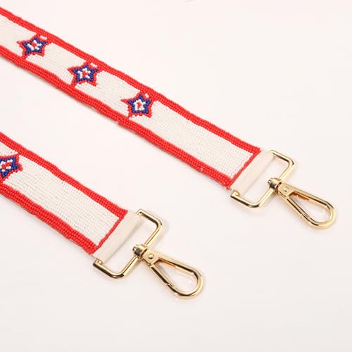 Image of NLCAC Beaded Purse Strap Replacement Crossbody Bag Strap Mardi Gras Valentines Day Holiday Crossbody Strap for Bags