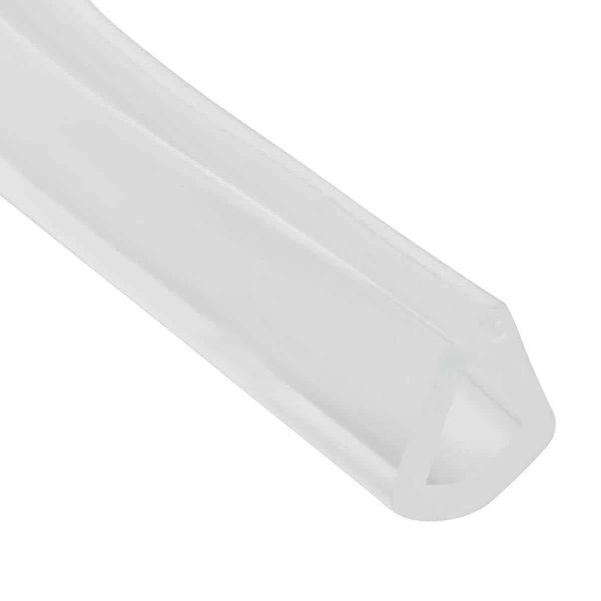 Bande d'étanchéité en caoutchouc Transparent 2 mètres, canal en U, coupe-froid 10x6mm pour porte de douche en verre