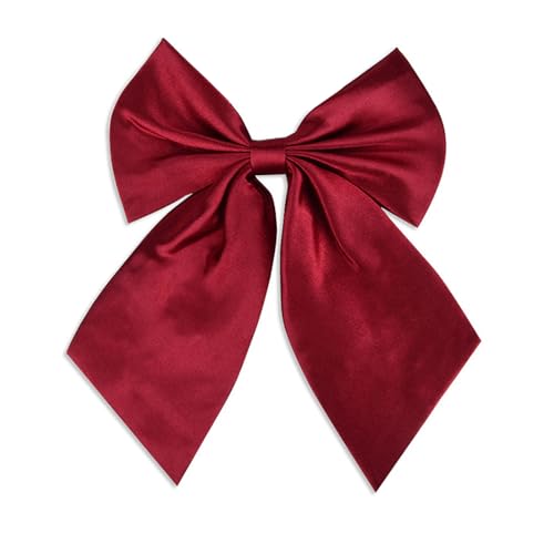 Fashion & Lifestyle Bow Ties for Women/Girls, Ladies Adjustable Elegant Satin Bowtie Accessory for School Uniforms T-shirt Cosplay Wedding Party (Wine Red)