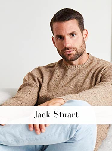 Jack Stuart - Maglione misto lana Lambswool con girocollo da uomo, grigio melange, M