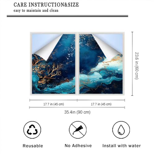 Vinilos decorativos para ventana fantasma Fantasy Corals 17.7x23.6 pulg x2 piezas miniatura 2