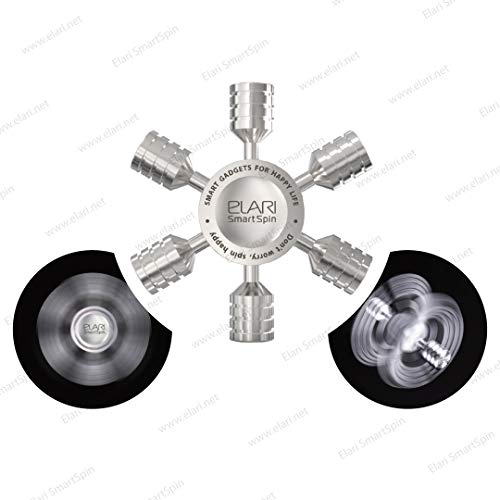 Elari SmartSpin Model X: el primer spinner de acero inoxidable 3D Fidget Spinner (plateado) para niños y adultos. Ayuda a aliviar el estrés y lidiar con la ansiedad y el TDAH(Silver)