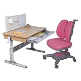 ApexDesk Height Adjustable Study Desk 43' and Chair NK Series (Pink Set)