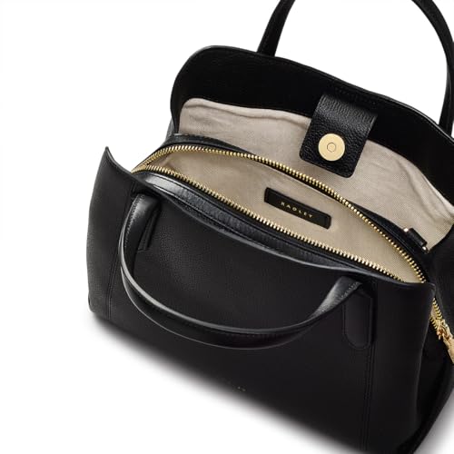 Image of RADLEY London Provence Avenue Women's Small Leather Ziptop Satchel Bag, Black