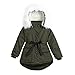 Sunenjoy Bébé Filles Fourrure Hooded Tops Veste Manches Longues Rembourré Manteau Enfants Long Épais Chaud Fermeture Bouton Veste Parkas (5 Ans)