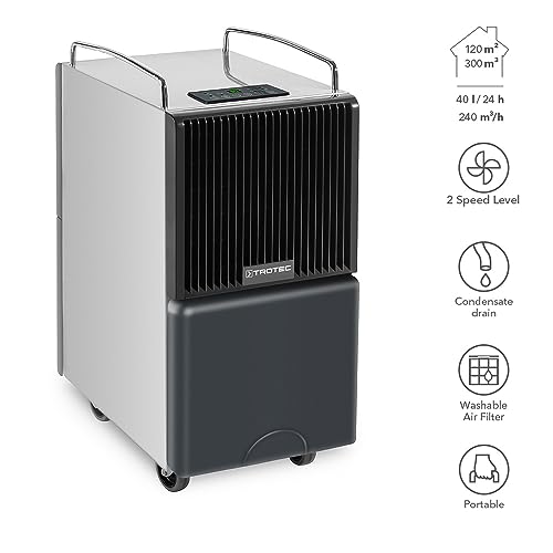 TROTEC Luftentfeuchter elektrisch TTK 122 E- Leistung 40 L/ Tag- Fläche 120 m²/ 300 m³- mit Autoabschaltung- geeignet für große Räume, Keller und Garage-2