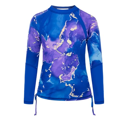 Image of GRACE KARIN Girls Long Sleeve Swimsuit Two Piece Rashguard Floral Swimwear 6-14Y