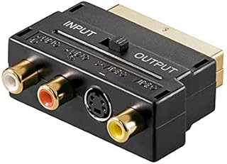 Goobay 50499 Scart to Composite Audio/Video and S-Video Adapter, Gold-plated, In/Out, Black