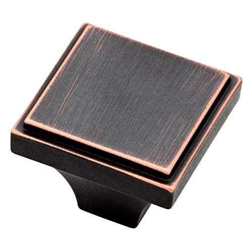 Brainerd Hollister Square Collection Bronze with Copper Highlights Square Cabinet Knob