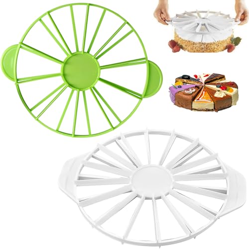 2 Stück Tortenteiler, 1 Stück 10/12 Grün + 1 Stück 14/16 Weiß, Kunststoff Material, Verstellbar Kuchen Schneidehilfe, zum Schneiden Von Gleichen Tortenstücken 2 Stück Tortenteiler, 1 Stück 10/12 Grün + 1 Stück 14/16 Weiß, Kunststoff Material, Verstellbar Kuchen Schneidehilfe, zum Schneiden Von Gleichen Tortenstücken