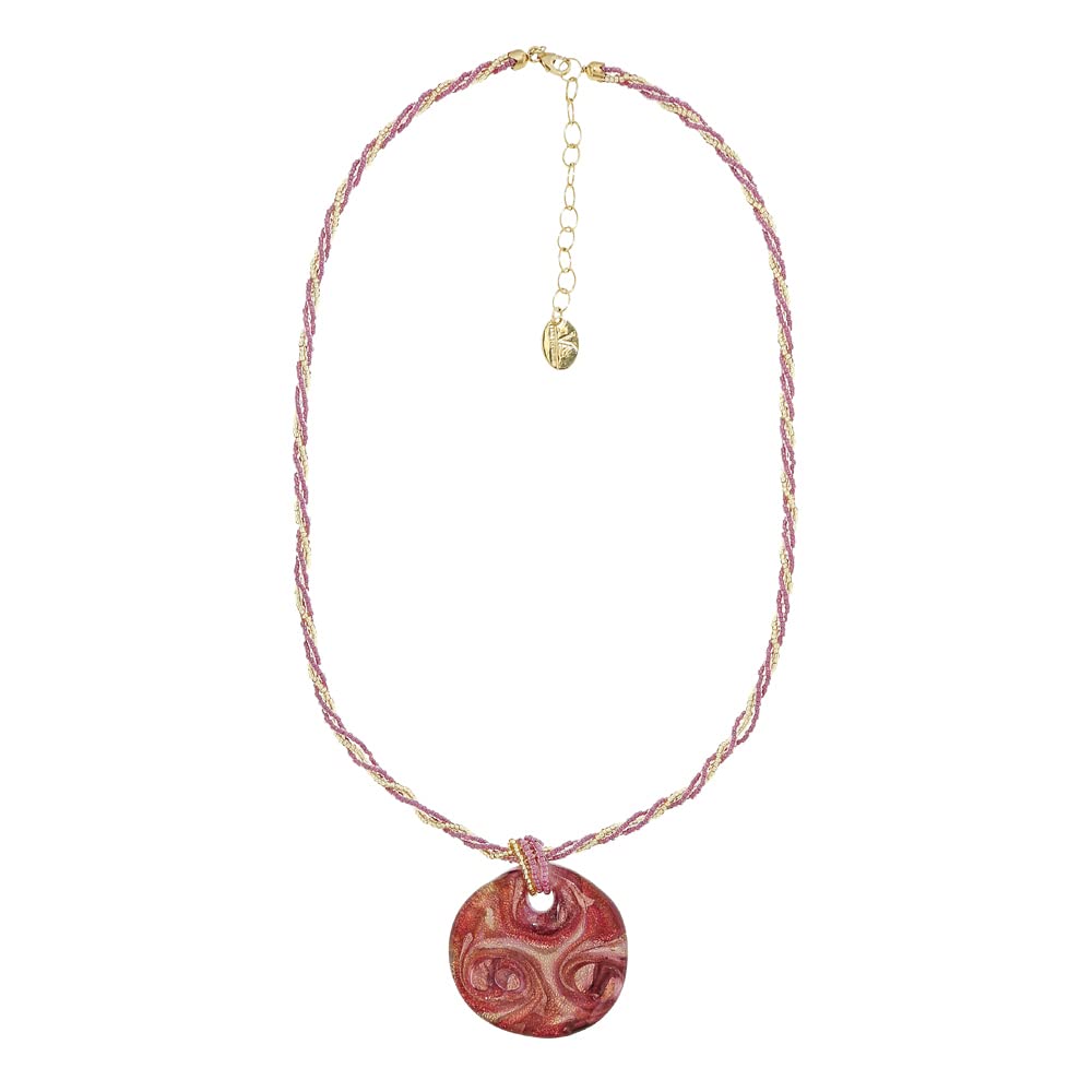 Venetiaurum - Collana per Donna con medaglia in Vetro Originale di Murano e Argento 925 - Gioiello made in Italy certificato