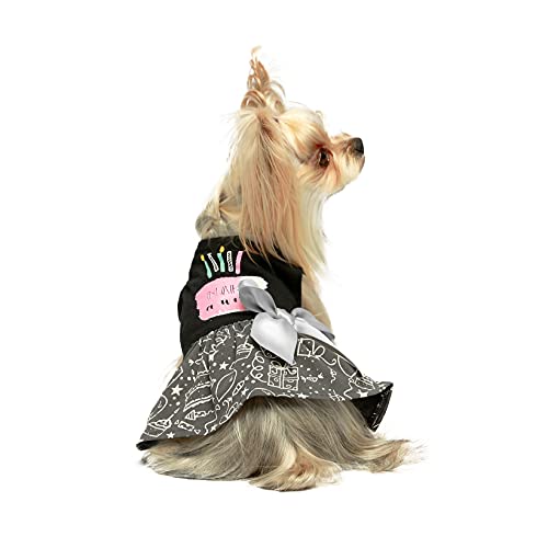 Fitwarm 100% Cotton Holiday Theme Make A Wish Dog Birthday Dresses Dog Clothes Holiday Festival Dog Dresses Puppy Party Costumes Doggie Shirts Cat Outfits Black Medium #TOP2