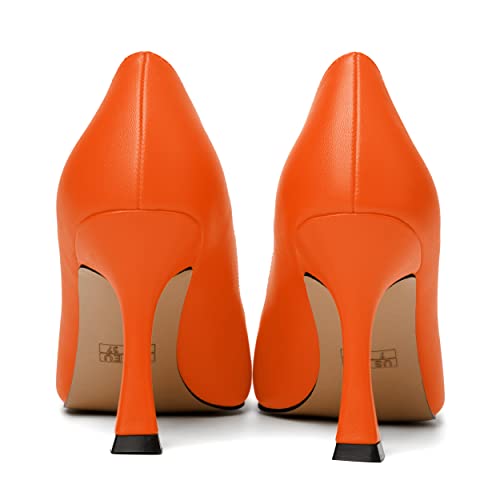 MODENCOCO Womens Slip On Elegant Matte Pointed Toe Sexy Party Stiletto High Heel Pumps Dress Shoes 3.5 Inch4