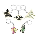 Blaziken Seven Colorful Butterfly Keychain 5Pcs Set for Purse Handbags Women Girl,Gold-Plated Butter