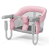 Trilho de cama protetor de cama gancho de proteção de cama na cadeira de mesa, cadeiras de mesa de jantar dobráveis portáteis assento de alimentação anexar à cadeira de mesa rápida para casa e viagem (cor: rosa1) decoração