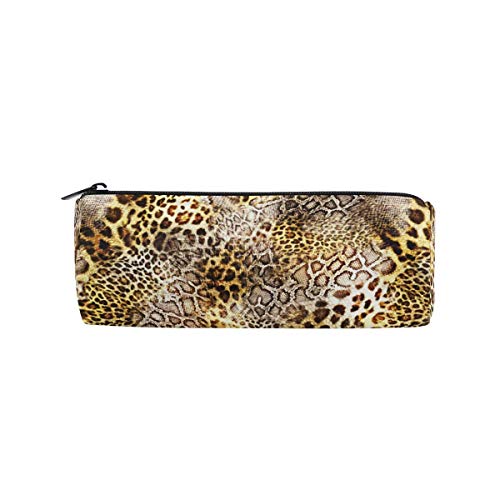 Preisvergleich Produktbild Leopardenmuster Animal Pencil Case Studenten Schreibwaren Aufbewahrungstasche Pen Organizer Reißverschlusstasche für Mädchen Teenager Kinder