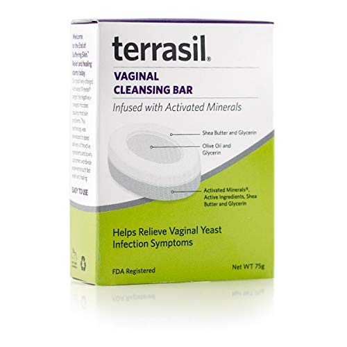 Vaginal Soap Cleansing Bar Natural Ingredients for Yeast infections Vaginal Itch Odor Irritation Soreness Burning Restores pH Balance for Women by Terrasil - 75gm Soap Bar