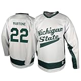 Genuine Collective Porter Martone - 22 Michigan State Spartans Nil Hockey Jersey, White