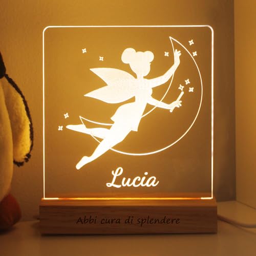 [ Regalo Nascita Bimba ] Regalo perfetto per nascita e battesimo - Una lampada personalizzata elegante e originale, ideale come regalo nascita, battesimo, baby shower o per decorare la cameretta di bimbi e bimbe.