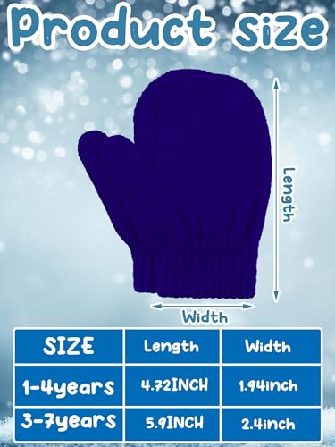 Image of Boao 5 Pairs Toddler Mittens Magic Stretch Black Kids Winter Knitted Gloves Multicolor Newborn Warm Gloves for Boys and Girls