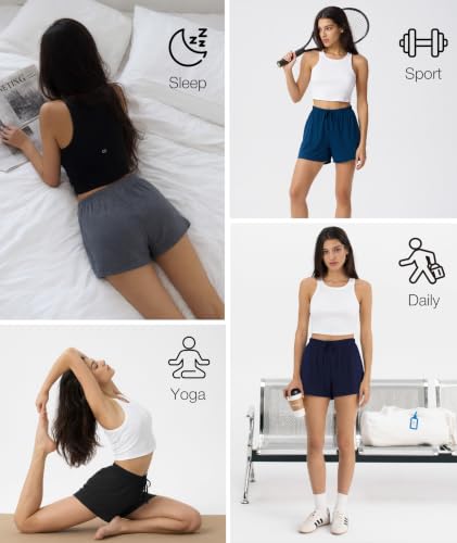 Image of GYS Women's Bamboo Viscose Cooling High Waisted Pajama Shorts