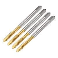 QUARKZMAN 4 Stück 8-32 UNC B2 Spiral Point Gewindeschneider, Schraubengewinde Schneidwerkzeug, Titanbeschichtete 6542 Hochgeschwindigkeitsstahl Maschinen Gewindebohrer Tapping Bit