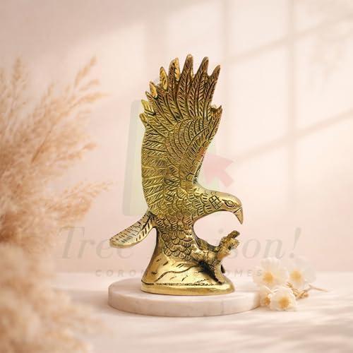 Image of Brass Eagle Statue | Weight - 550gm Approx | Length-15.5cm, Width-7cm Approx |Vastu Shastra & Feng Shui Remedies | Home Decor | Showpiece | Vastu Remedy