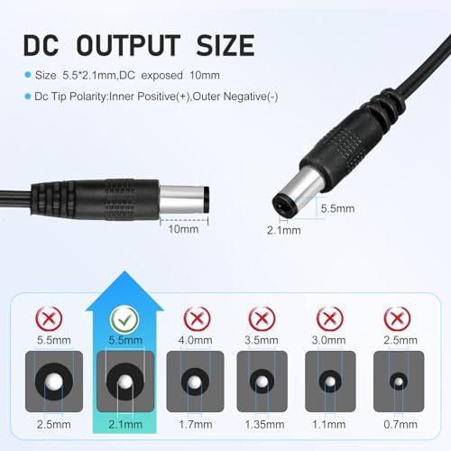 Image of Copkim 10 Pcs 12V Power Supply 12V DC 24W LED Light Adapter Switching Led Power Supply AC120V to DC12V Transformer with 5.5 /2.1 mm Female Barrel Connector for Strip Light(2A)