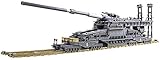 eisenbahngeschütz h0 ✙ Bausteine WW2 Eisenbahngeschütz Schwerer Gustav, 3834 Klemmbausteine
