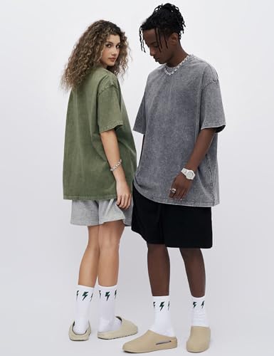 Image of Arssm Men Oversized T Shirts Vintage Tee Loose Fit Short Sleeve Casual Streetwear Baggy Washed Unisex Tops