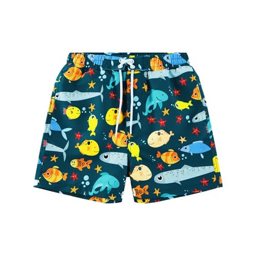 Boys Swim Trunks with UPF 50+ Sun Protection Toddler Swim Shorts Swimwear Quick Dry Kids Bathing Suit with Pocket 4-14 Years