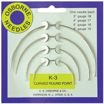 C.S. Osborne and Co. No. K-3 - Curved Round Point Needle Card (MPN #15014)