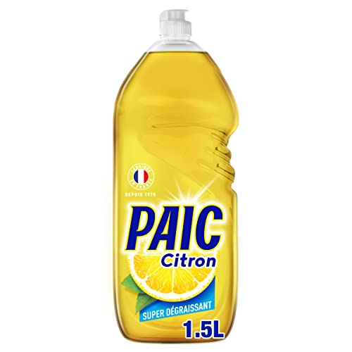 PAIC - Liquide Vaisselle Paic Citron Super Dégraissant - Nettoie - Dégraisse - Élimine les mauvaises odeurs - 1.5L