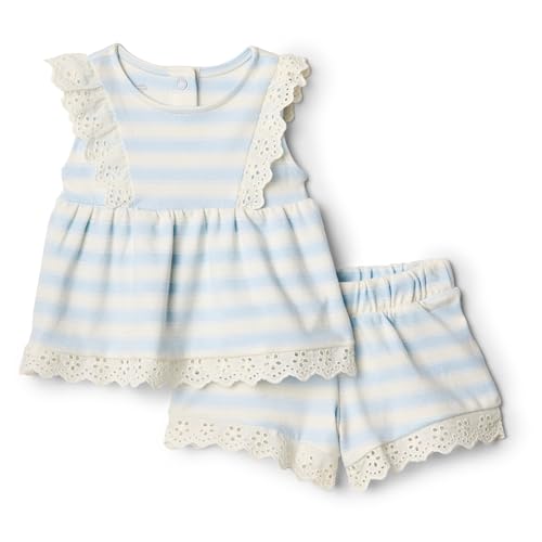 Image of Amazon Essentials x Sofia Grainge Toddler and Baby Girls' Cotton Eyelet Top & Shorts Play Set
