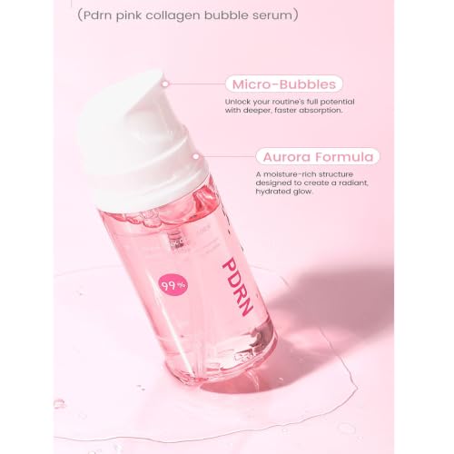 PDRN Pink Collagen Bubble Serum, Hydrating Face Serum for Women, Boost Elasticity and Plumping Skin, Anti-Aging Skincare, Lightweight Fast-Absorbing, for Smooth, Glow-Looking Skin, 100ML - Image 6