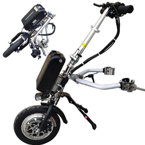 HpLNDas 500W Handbike Elettrica per Sedia a Rotelle, Propulsore Anteriore Elettronico Anteriore per Carrozzina, Dispositivo Traino Carrozzina, 3 velocità, Batteria 48V 17 Ah, Autonomia 70 Km,A15Ah