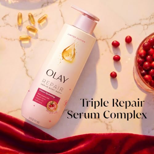 Olay Winter Repair Serum Body Wash for Women, 24HR Long Lasting Rich Hydration, Triple Complex for Bright, Firm, & Luminous Skin, Winter Barrier Repair, Limited Edition Berry Bright Scent, 20 fl oz - image 3